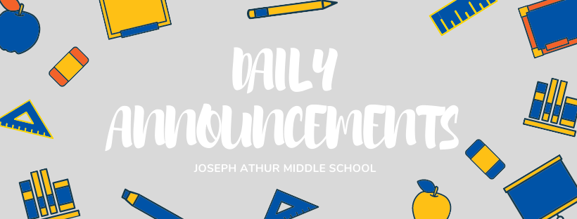 Daily Announcements for September 8, 2020