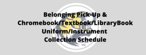 Belonging Pick-Up Schedule, May 19-22